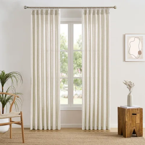 Vista 21 de RAIN CITY - Juego de 2 cortinas de 45 pulgadas de largo con plisado con pellizco, cortinas semitraslúcidas para dormitorio, cuarto de bebé