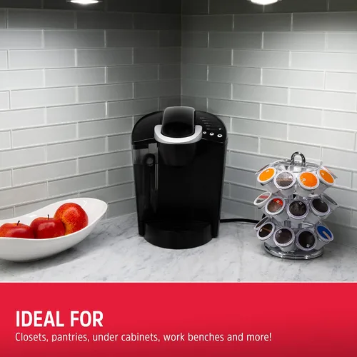 Vista 6 de Energizer Luces LED de disco, control remoto de interruptor de pared, paquete de 2, funciona con pilas, iluminación debajo del gabinete, luces