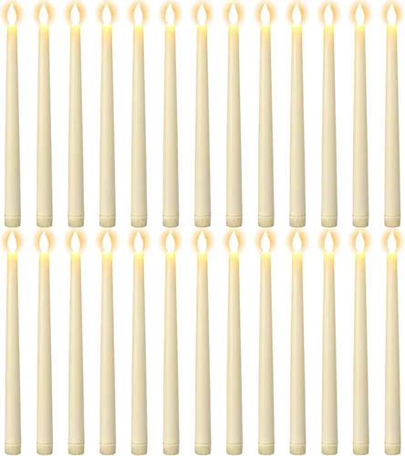 Vista 26 de GenSwin Flameless Taper Candles with Remote Timer, Real Wax LED Flickering Candlesticks Battery Operated 3D Wick for Wedding, Party, Home(Christmas