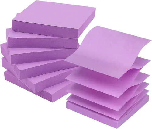Vista 7 de Early Buy Notas adhesivas emergentes de 3x3, recargas de notas autoadhesivas de color sólido, 6 blocs, 100 hojas/bloc (Azul) Diseño recargable