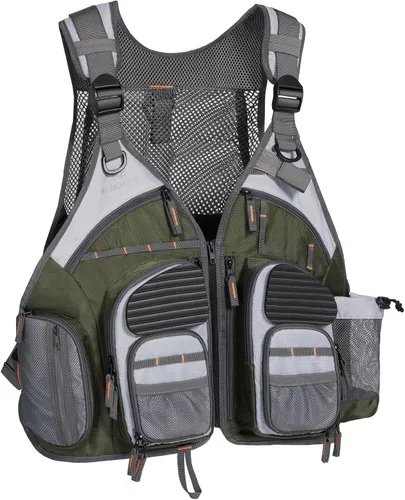 Vista 13 de Bassdash - Chaleco de pesca con mosca de múltiples bolsillos, tamaño ajustable, regalo para hombres y mujeres