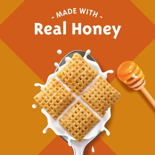 Vista 3 de Honey Nut Chex Cereal para el desayuno, sin gluten, hecho con grano entero, 12.5 onzas Made with Real Honey & Natural Almond Flavor, 13g Whole