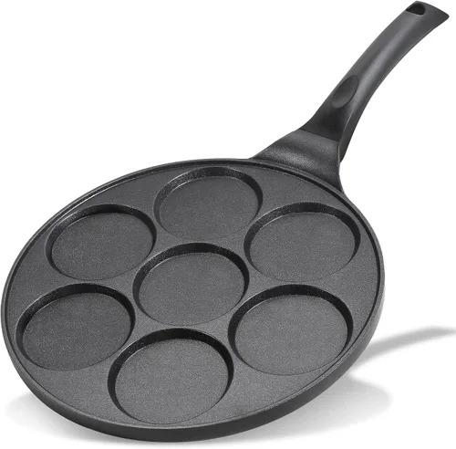 Vista 10 de Sartén para panqueques apta para todas las estufas, 4 tazas, para panqueques, antiadherente, con revestimiento libre de PFOA, mini sartén
