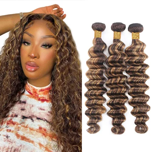 Vista 140 de 300g 1B27 Human Hair Bundles Honey Blonde Bundles Human Hair 10A Brazilian Virgin Remy Hair Extensions 8 10 12 Inch