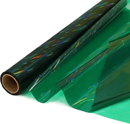 Vista 14 de CMFYHM Rollo de envoltura de celofán iridiscente negro I 86 cm de ancho X 15 m de largo I Celofán colorido perfecto para canastas, regalos