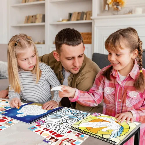 Vista 7 de TBEEJ 2 piezas de manualidades bíblicas para niños de 4 a 8 años, libros de pintura adhesivos, actividades en avión, incluye cristiano Jesús Ángel