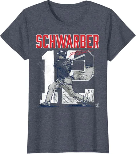 Vista 8 de Camiseta con número de jugador de Kyle Schwarber - Ropa, Azul / Patchwork, S
