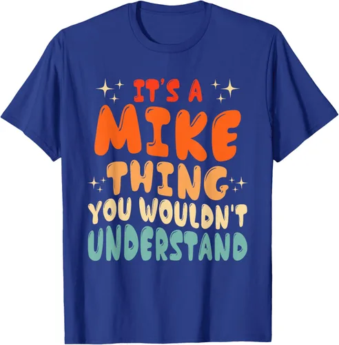 Vista 24 de Camiseta retro de los años 80 con texto en inglés "It's A Mike Thing You Wouldn't Understand", Negro