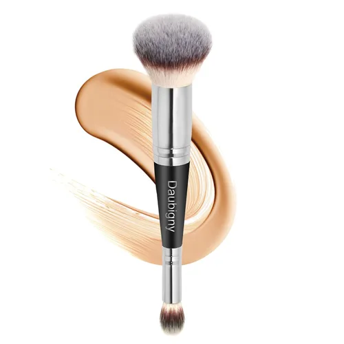 Vista 11 de Daubigny Brochas de maquillaje de doble punta, cepillo corrector perfecto para cualquier aspecto, cepillo de lujo premium redondeado cónico