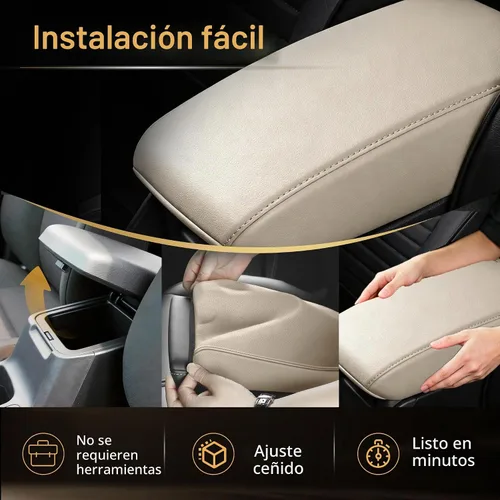 Vista 3 de AOMSAZTO Fundas de reposabrazos para Toyota RAV4 2013-2018 Beige