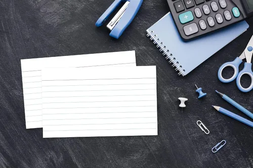 Vista 7 de Home Advantage Tarjetas de índice blancas a rayas de doble cara, tarjetas de notas forradas (3-x-5)