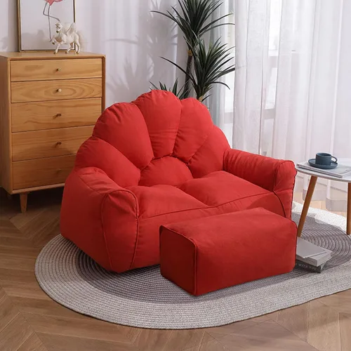 Vista 10 de HWOEK Lazy Sofa puff con reposapiés – sin relleno, funda suave para puf, almacenamiento de animales de peluche o asiento de tumbona de espuma