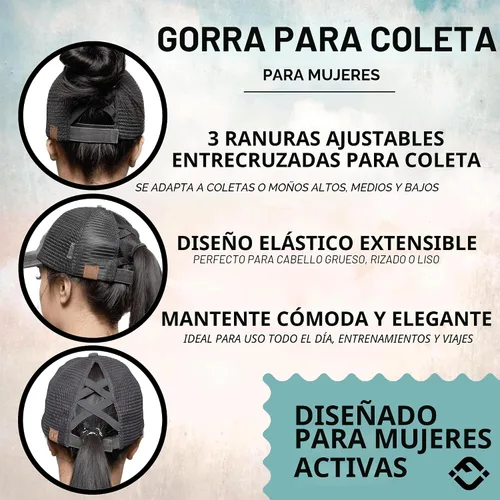 Vista 3 de Funky Junque - Sombrero de cola de caballo para mujer, gorra de béisbol con ajuste ajustable y cola de caballo alta cruzada para uso diario Paquete