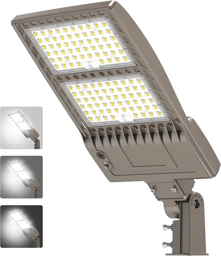 Vista 12 de BBESTLED 400W/320W/240W luces LED para estacionamiento con brazo y montaje deslizante, iluminación exterior del atardecer al amanecer, luz