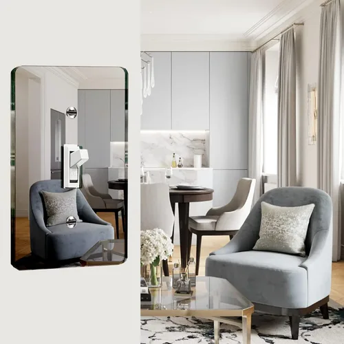 Vista 4 de Placa de pared con espejo plateado para interruptor de luz, placa de pared acrílica duradera, placa de pared decorativa de una sola pandilla