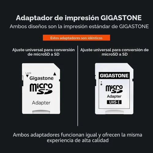 Vista 3 de GIGASTONE Paquete de 2 tarjetas Micro SD de 128 GB, grabación de video A1 V30 4K, compatible con cámara de seguridad, cámara de salpicadero, drone