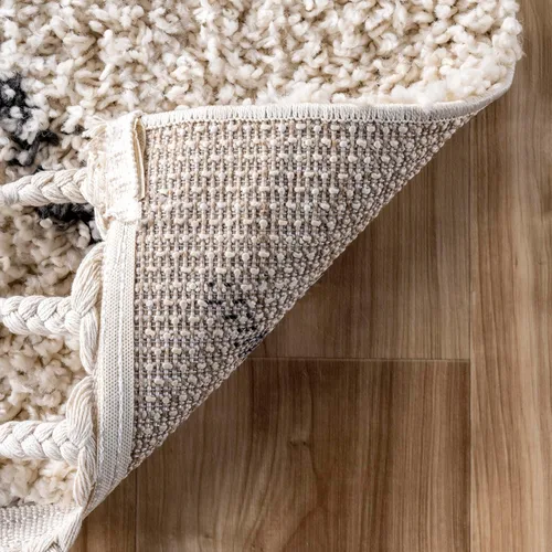 Vista 7 de nuLOOM Jessie - Alfombra marroquí de celosía con borlas, 7 pies 10 pulgadas x 10 pies, color blanco roto Nuloom Jessie Trellis 8' x 10' Area Rug