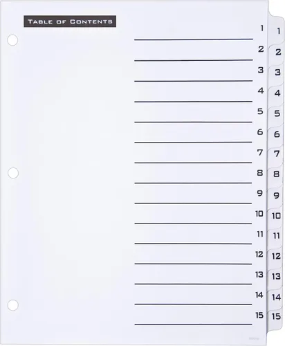 Vista 2 de Office Essentials 11674 Table 'n Tabs Divisores, 15 pestañas, letra