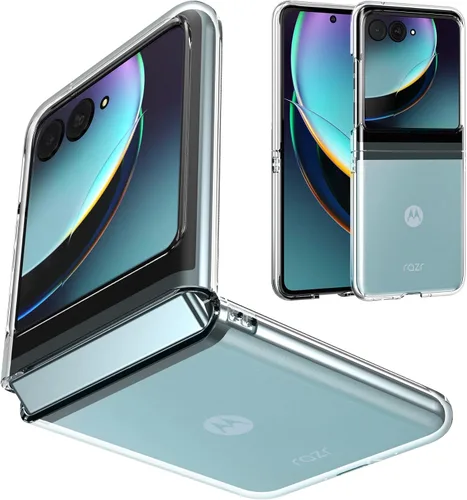 Vista 8 de Foluu Funda para Motorola Razr+ 2023, funda protectora de policarbonato duro transparente para Moto Razr+ 2023 (transparente)