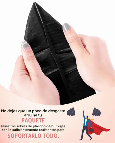 Vista 5 de GSSUSA Paquete de 100 sobres de burbujas negras de 4 x 8 y 6 x 10 pulgadas Negro