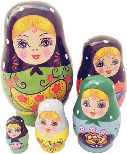 Vista 8 de Konrisa Muñecos anidables de Papá Noel enano Matryoshka - Muñecos de madera rusa para fiestas de cumpleaños, juego de 5