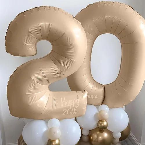 Vista 248 de Globo negro del número 0 para niñas y niños, 40 pulgadas, grande, número 0-9, de papel de aluminio, de Mylar para helio, juego de globos digitales