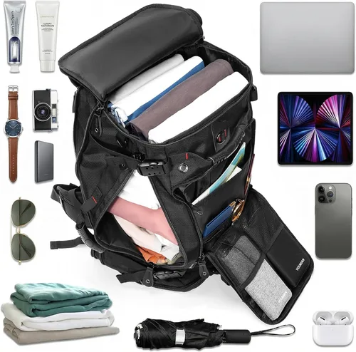 Vista 3 de YOUMIAN Mochila de gran capacidad para viajes, senderismo, deportes, bolsa de lona convertible duradera para portátil y avión