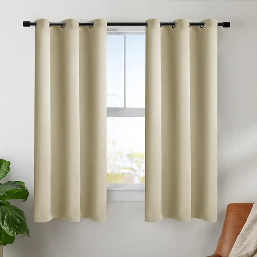Vista 21 de BONZER Cortinas opacas con superposición transparente, mezcla y combina paneles de ventana de doble capa con aislamiento térmico para sala de estar