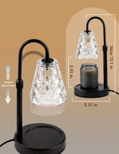 Vista 5 de Lámpara calentadora de velas con temporizador regulable, regalos de cumpleaños para mujeres, mamá, regalos de inauguración de la casa, decoración