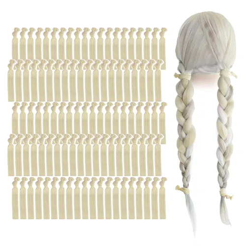 Vista 41 de MEEDEE Paquete de 100 lazos para el cabello, color negro, sin pliegues, nudos suaves para mujeres, sin daño, adecuado para colas de caballo, yoga