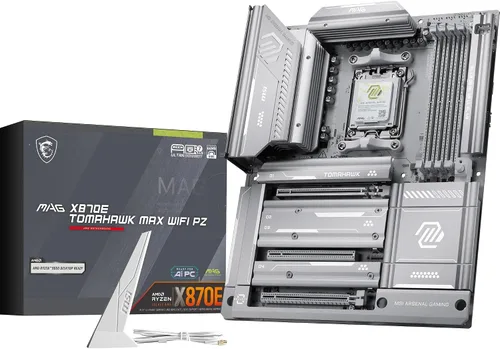 Vista 12 de MSI MEG X870E GODLIKE, E-ATX - Compatible con procesadores AMD Ryzen 9000/8000/7000, AM5 - Dynamic Dashboard III, EZ Slide M.2, 110A SPS, memoria