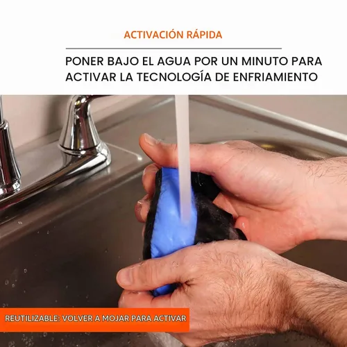 Vista 3 de Ergodyne Chill Its 6700CT - Bandana de enfriamiento, forrada con material PVA evaporativo para un alivio de enfriamiento rápido, lazo para un ajuste
