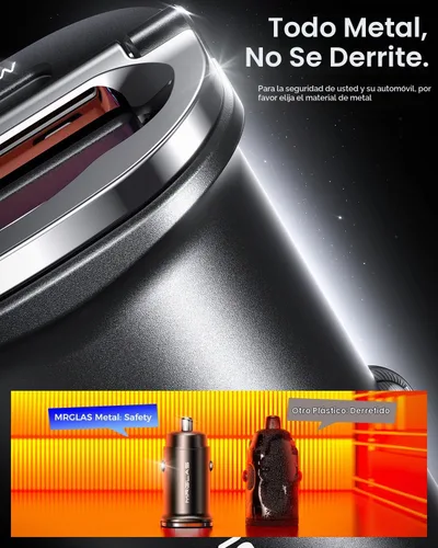 Vista 8 de 【Actualizado】 Cargador de coche de 125 W USB C carga rápida para iPhone 18 Negro