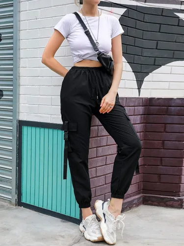 Vista 5 de SOLY HUX Women's Casual Elastic High Waisted Joggers Running Pants Sweatpants