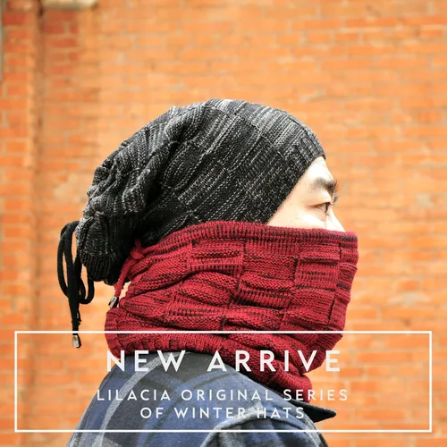 Vista 2 de Lilacia Gorro de invierno mejorado con diseño de cola de caballo cálida, gorro de calavera, barba, para bufandas, máscara, talla única