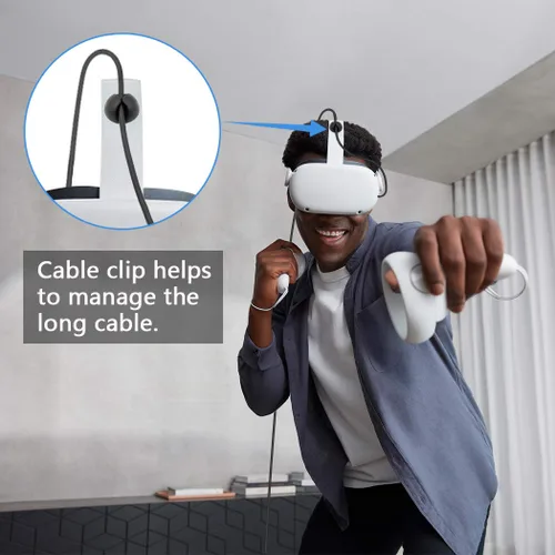 Vista 6 de Cable de enlace de 16 pies para Oculus Quest 2 Quest 1 Rift S VR cable de enlace de PC VR USB 30 tipo A a C 5 Gbps cable de carga de transferencia