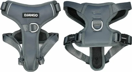 Vista 17 de DJANGO Tahoe Arnés para perro sin tirones, arnés para perros pequeños con clips delanteros y traseros para uso diario, ajustable, acolchado