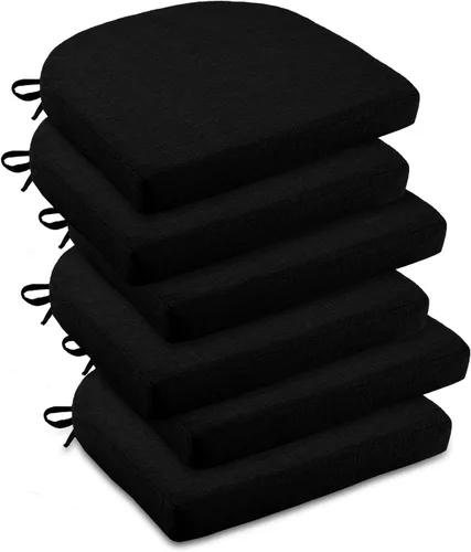 Vista 10 de downluxe Cojines para sillas de interior para sillas de comedor, almohadillas de espuma texturizada suaves y cómodas para sillas de cocina con lazos