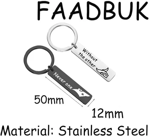 Vista 2 de FAADBUK Llavero inspirado en la Liga de Legen regalo de los cazadores eternos regalo para parejas nunca uno sin el otro