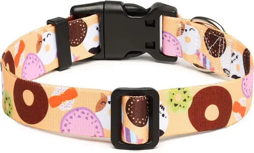 Vista 2 de Mercano - Collar ajustable para perro, patrones de diseño especial, collar de nailon suave cómodo y duradero para perros pequeños, medianos