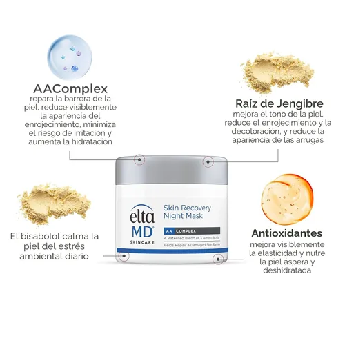 Vista 7 de Máscara Facial Nocturna EltaMD Skin Recovery, Crema Hidratante Nocturna para Cara y Cuello, Segura para Piel Sensible, Frasco de 1.7 oz