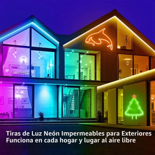 Vista 5 de segrass Cuerda de luz de neón de 16.4 pies, cuerda de luces LED flexible con control por aplicación/control remoto, luces de cuerda de múltiples