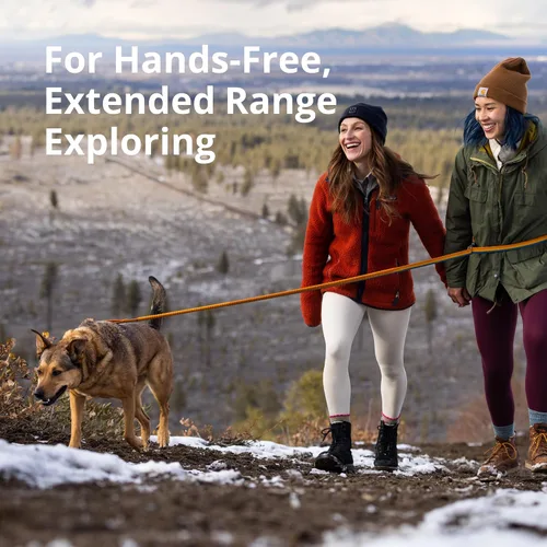 Vista 2 de Ruffwear, Roamer - Correa elástica para perro para correr, andar en bicicleta o senderismo, se puede utilizar de mano o manos libres, azul Orión