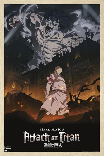 Vista 14 de Trends International Attack on Titan: Season 4 - Póster de pared Key Visual 1, 14.725 x 22.375 pulgadas, versión enmarcada de madera de granero