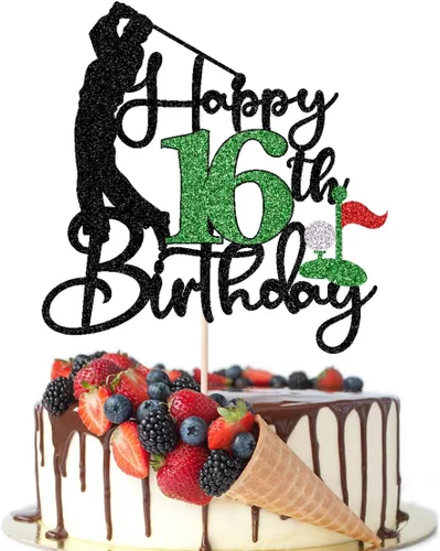 Vista 21 de Golf Happy 10th Birthday Cake Topper, Golfer/Sports Themed Birthday or Retirement Cake Decorations,Golf Ten 10 Years Old Ball Player Sport Themed