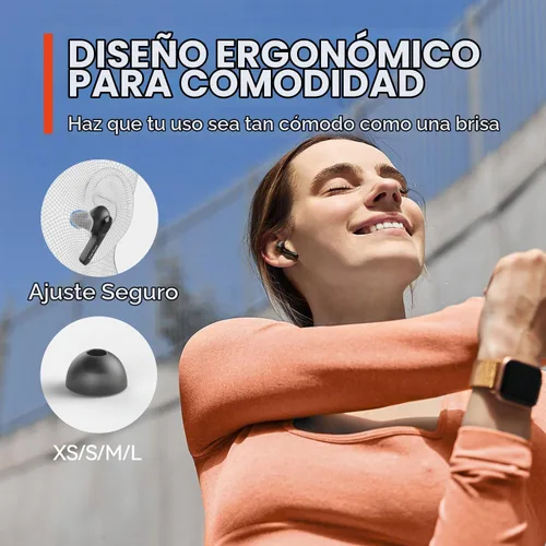 Vista 5 de EarFun Auriculares inalámbricos Air True Bluetooth con 4 micrófonos