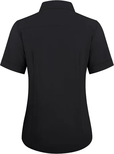 Vista 3 de Siliteelon - Camisas de vestir con protección contra manchas, sin arrugas, de manga corta, color liso, con botones, para mujer