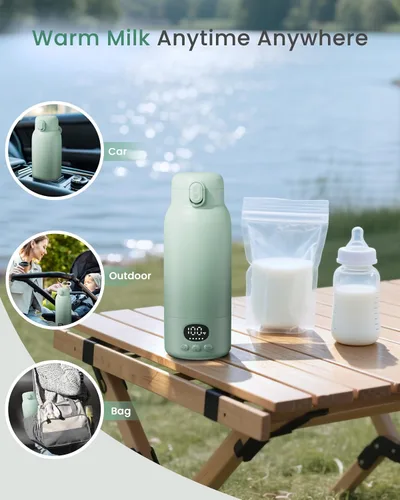 Vista 8 de Portable Bottle Warmer - Dual Heating Modes for Breast Milk & Water, 17 Ounces, Fast Heating, Long Lasting Battery, Ideal for Travel, Outdoor, Baby