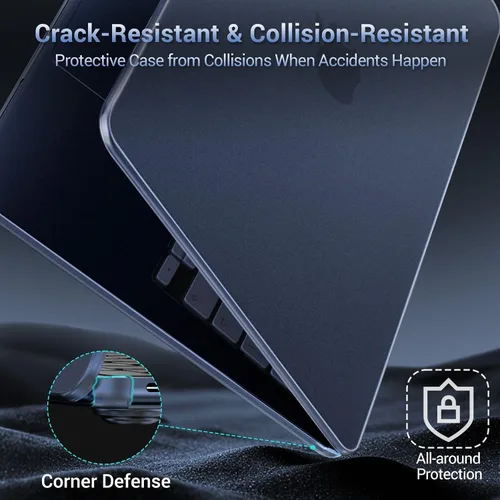 Vista 7 de MOSISO Compatible con MacBook Neo Case 13 pulgadas 2026 A3404 A18 Pro Chip Índigo transparente