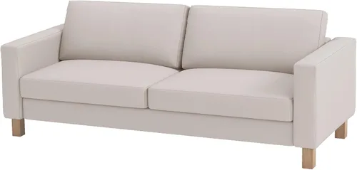 Vista 6 de Karlstad - Funda de sofá de 80.7 in, compatible con IKEA 3 asientos Lino de poliéster Fabirc de tres asientos, no solo funda de sofá biplaza. Beige